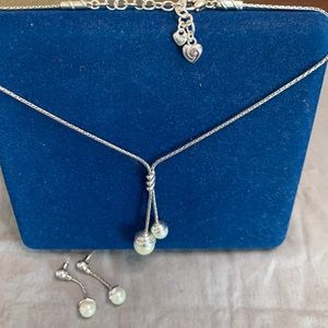 Brighton silver and pearl necklace and eartings